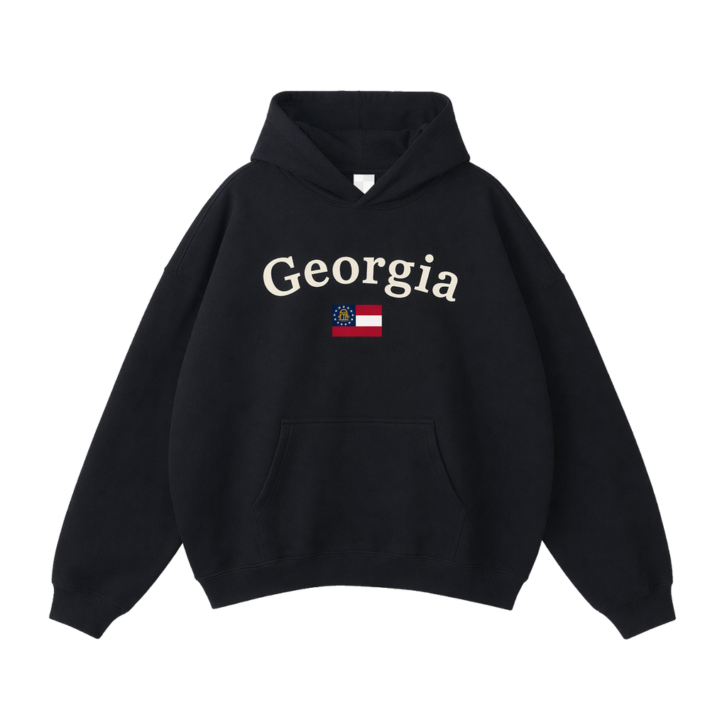 Collection 6 Georgia Oversize Fleeced Hoodie - Black front