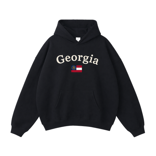 Collection 6 Georgia Oversize Fleeced Hoodie - Black front