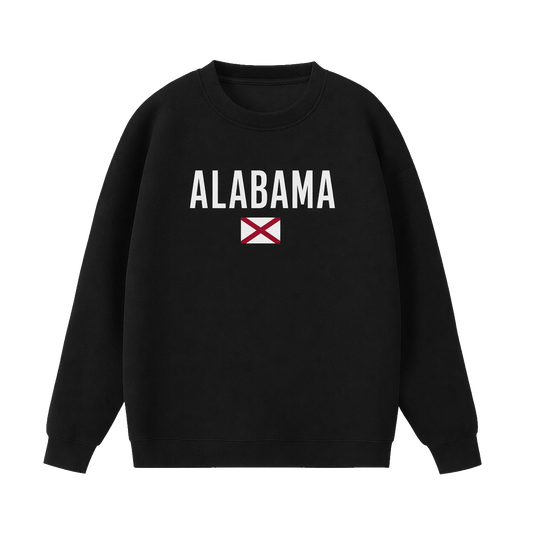 Collection 7 Alabama Essential Heavyweight Crewneck Sweatshirt - Black front