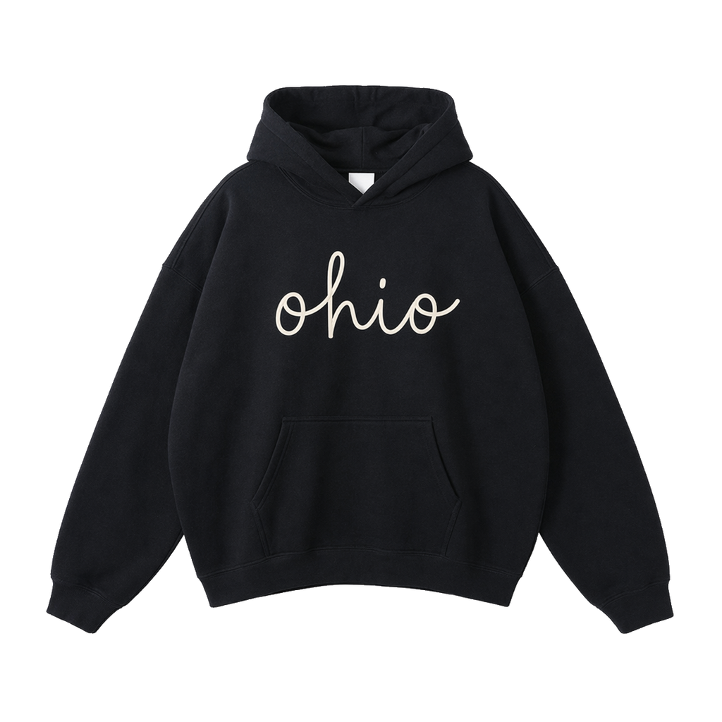 Collection 3 Ohio Oversize Fleeced Hoodie - Black front