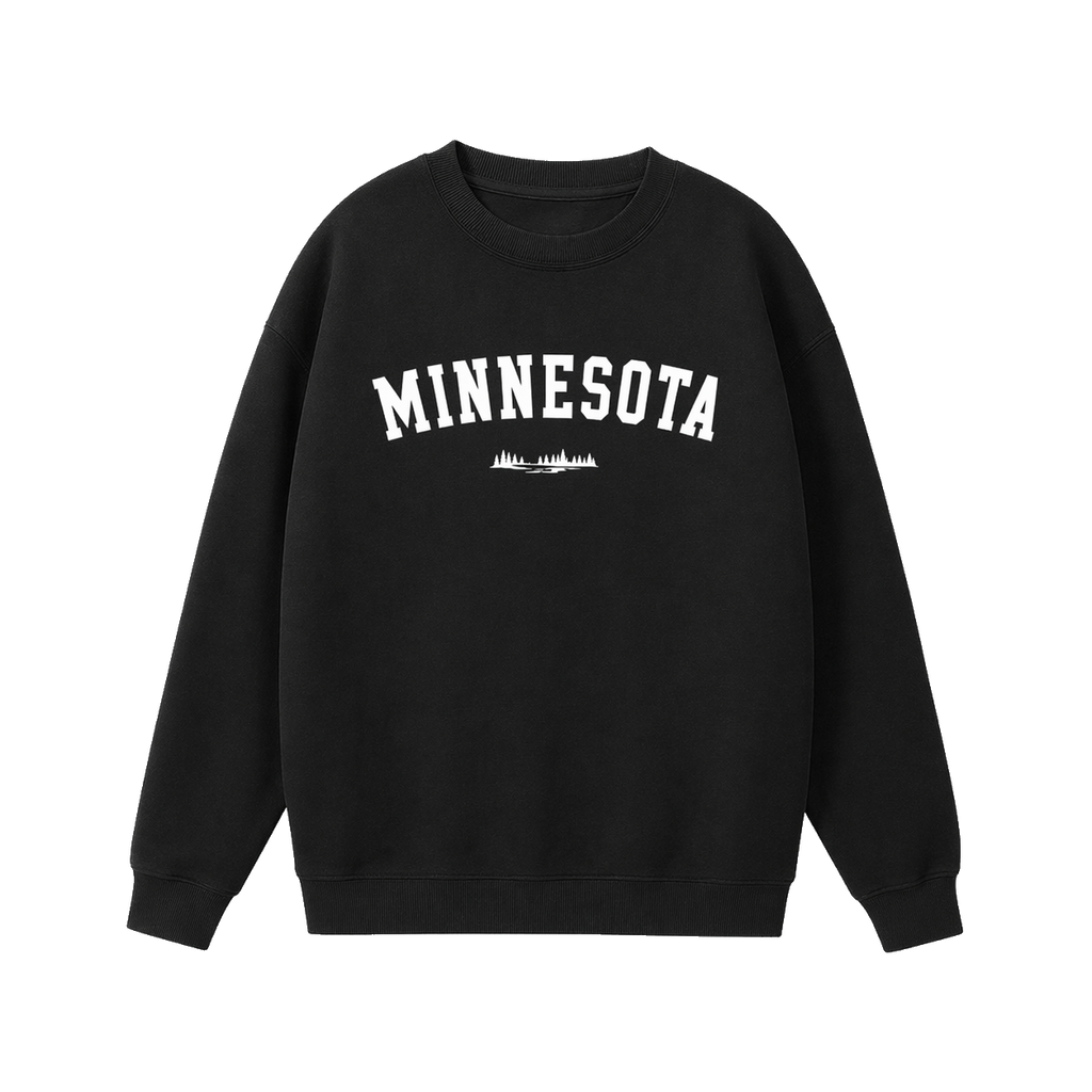 Collection 9 Minnesota Essential Heavyweight Crewneck Sweatshirt - Black front