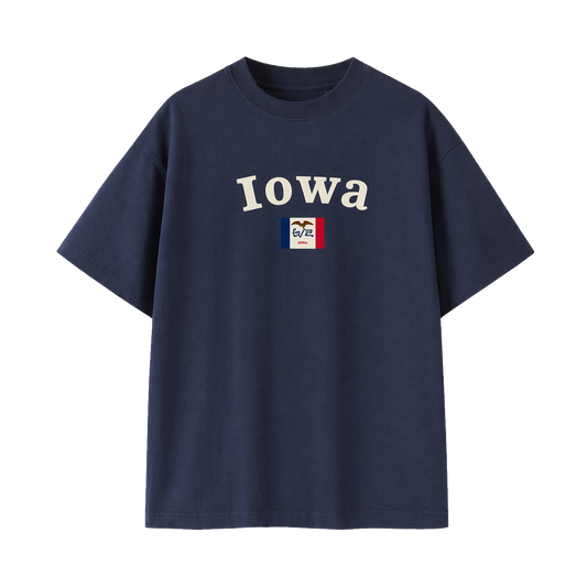 Collection 6 Iowa Essential Cotton T-Shirt - Navy Blue front