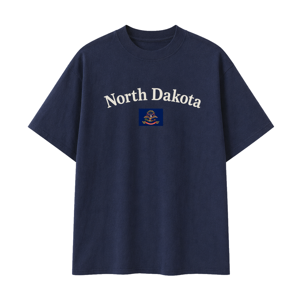 Collection 6 North Dakota Essential Cotton T-Shirt - Navy Blue front