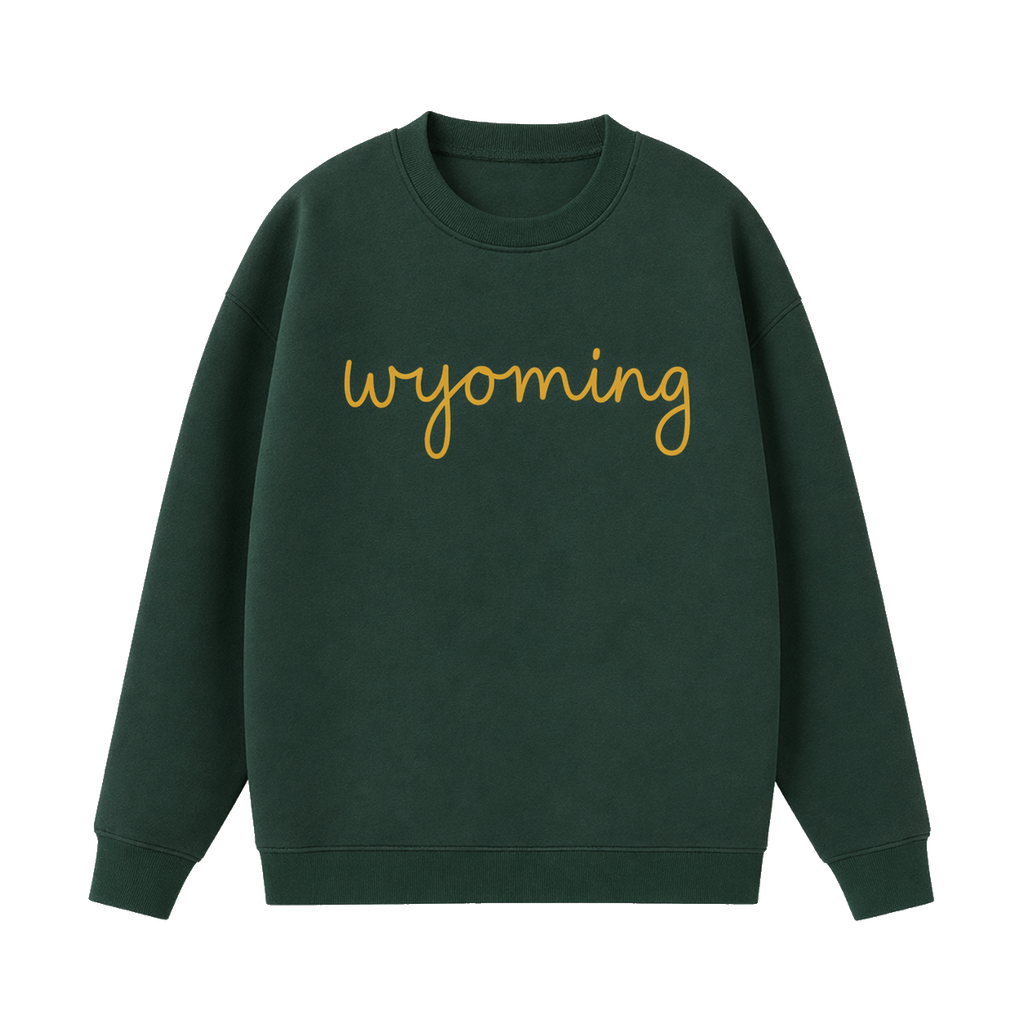 Collection 3 Wyoming Essential Heavyweight Crewneck Sweatshirt - Dark Green front