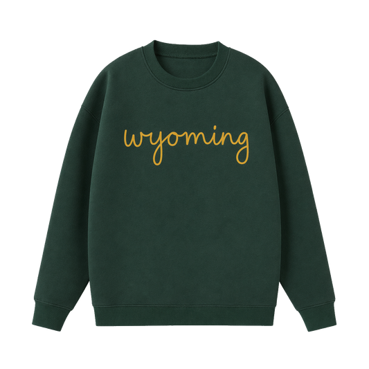 Collection 3 Wyoming Essential Heavyweight Crewneck Sweatshirt - Dark Green front