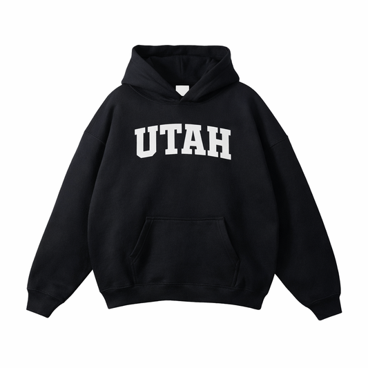 Collection 1 Utah Oversize Fleeced Hoodie - Black front