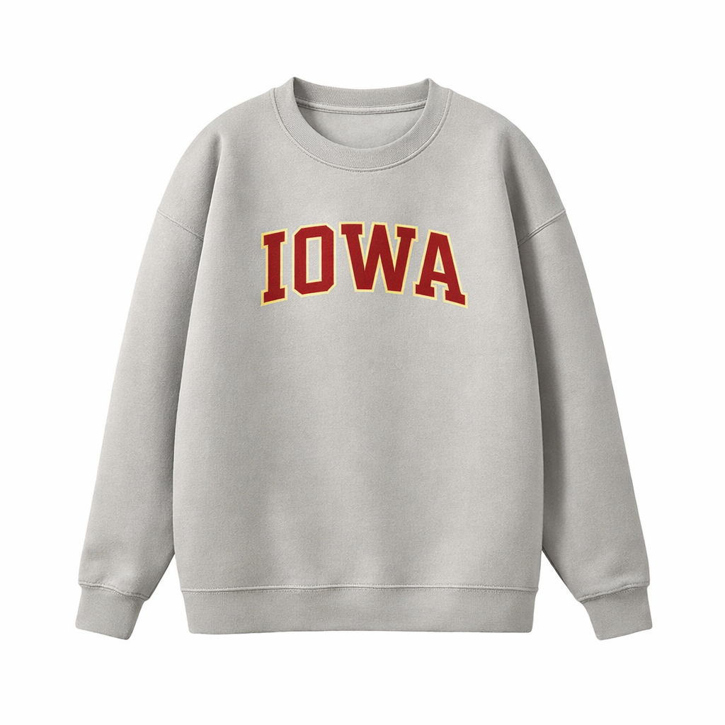 Collection 1 Iowa Essential Heavyweight Crewneck Sweatshirt - Gray front