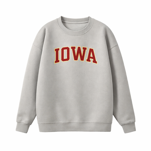 Collection 1 Iowa Essential Heavyweight Crewneck Sweatshirt - Gray front