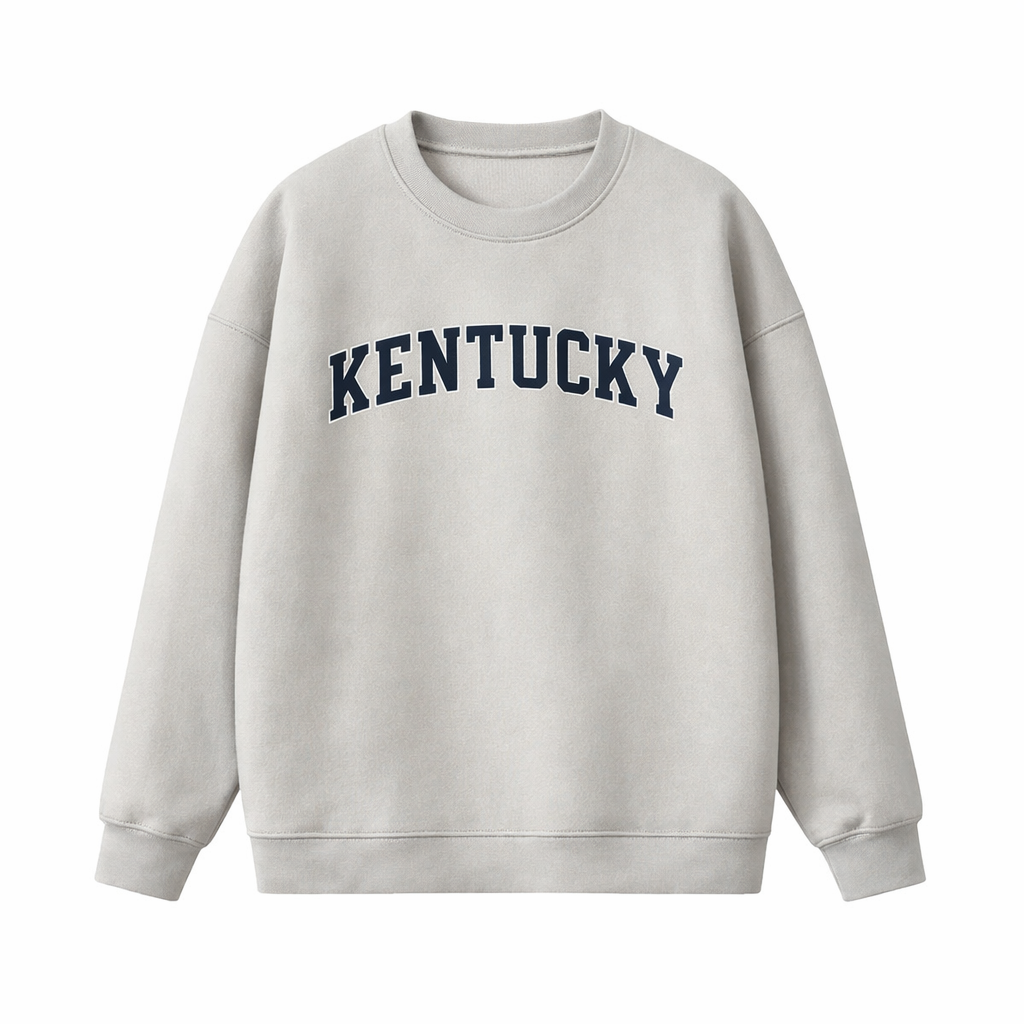 Collection 1 Kentucky Essential Heavyweight Crewneck Sweatshirt - Gray front