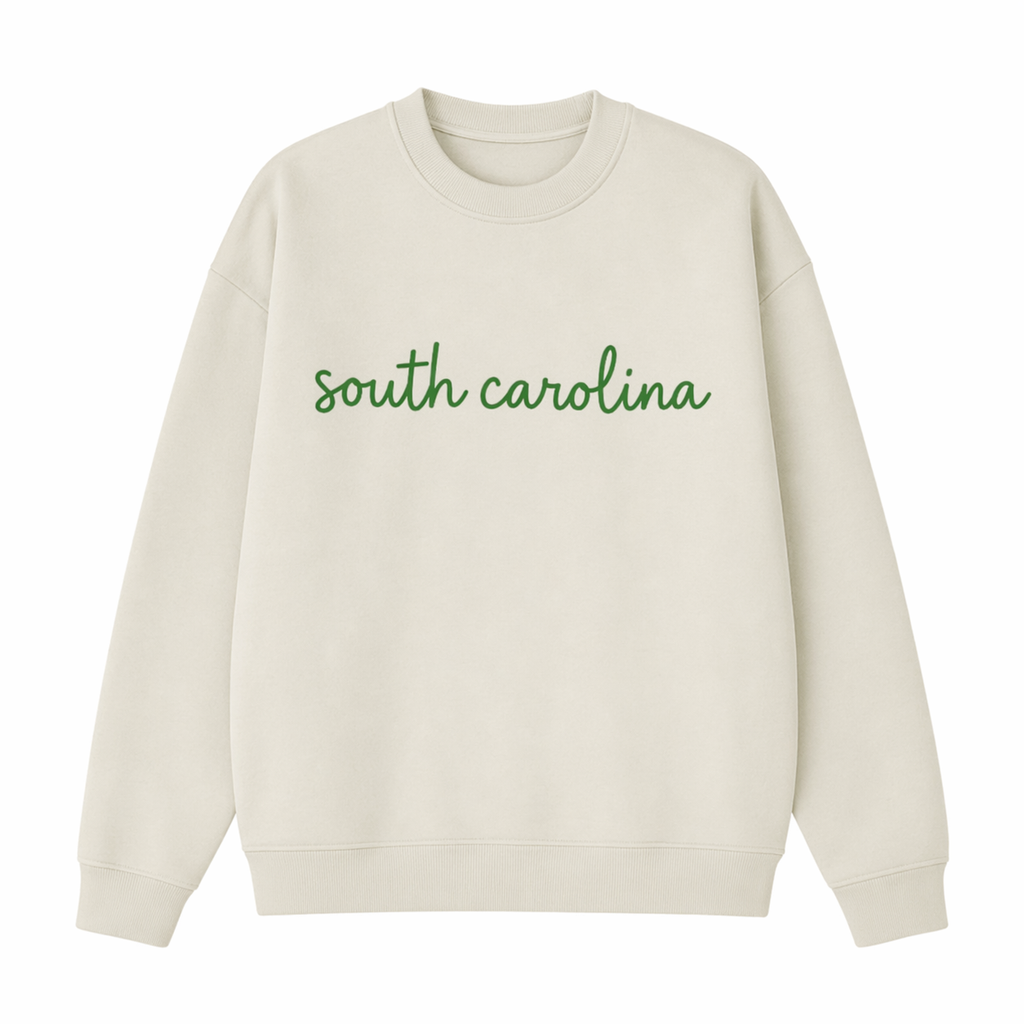 Collection 3 South Carolina Essential Heavyweight Crewneck Sweatshirt - Cream front