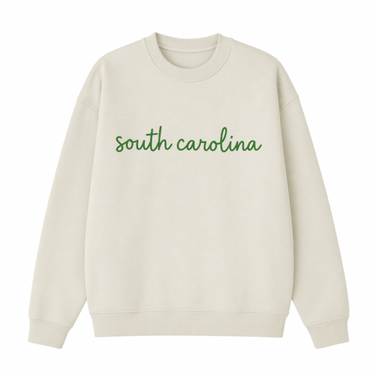 Collection 3 South Carolina Essential Heavyweight Crewneck Sweatshirt - Cream front