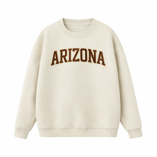 Collection 1 Arizona Essential Heavyweight Crewneck Sweatshirt - Cream front