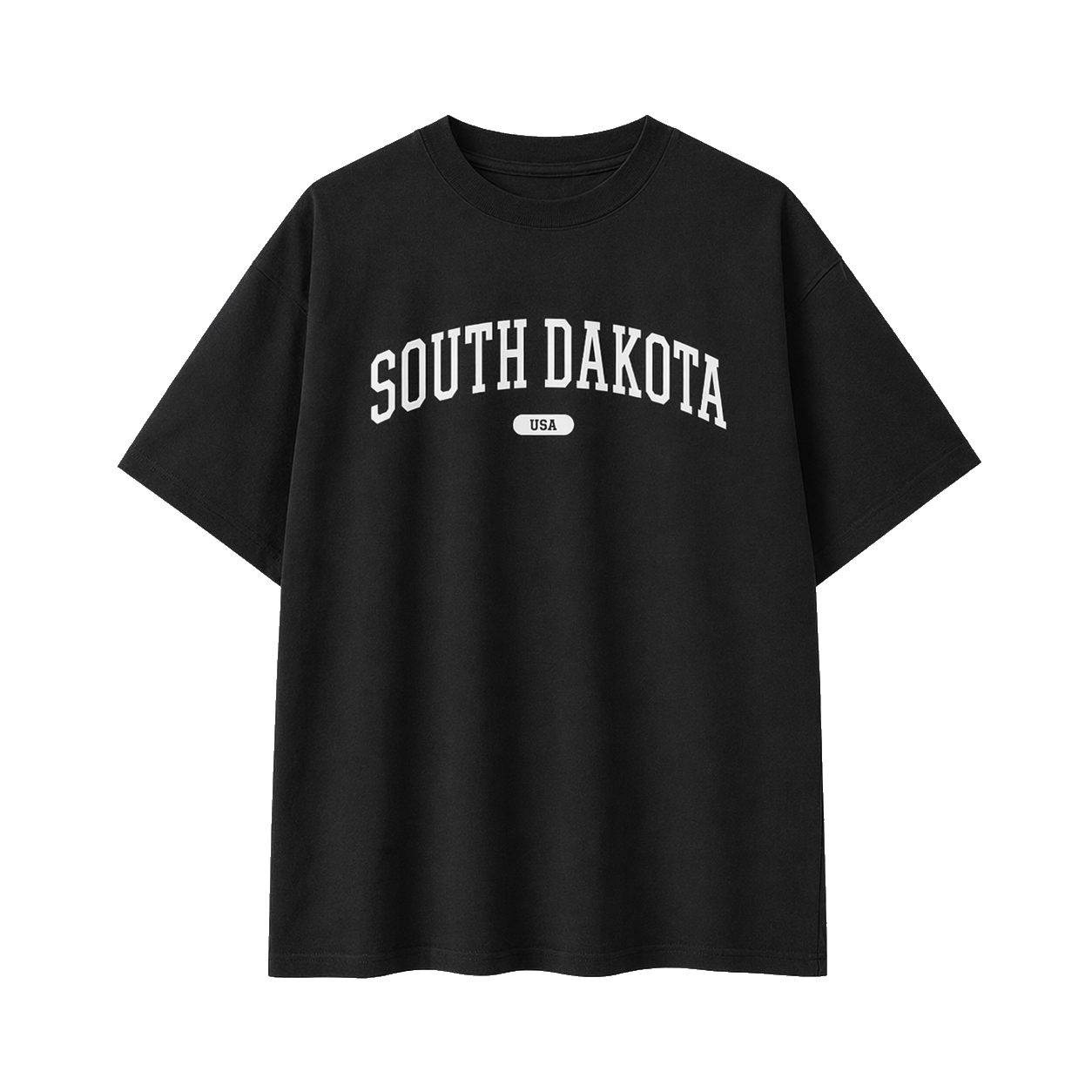Collection 4 South Dakota Essential Cotton T-Shirt - Black front