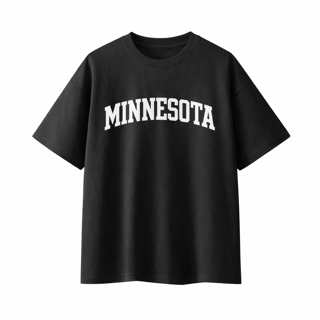 Collection 1 Minnesota Essential Cotton T-Shirt - Black front