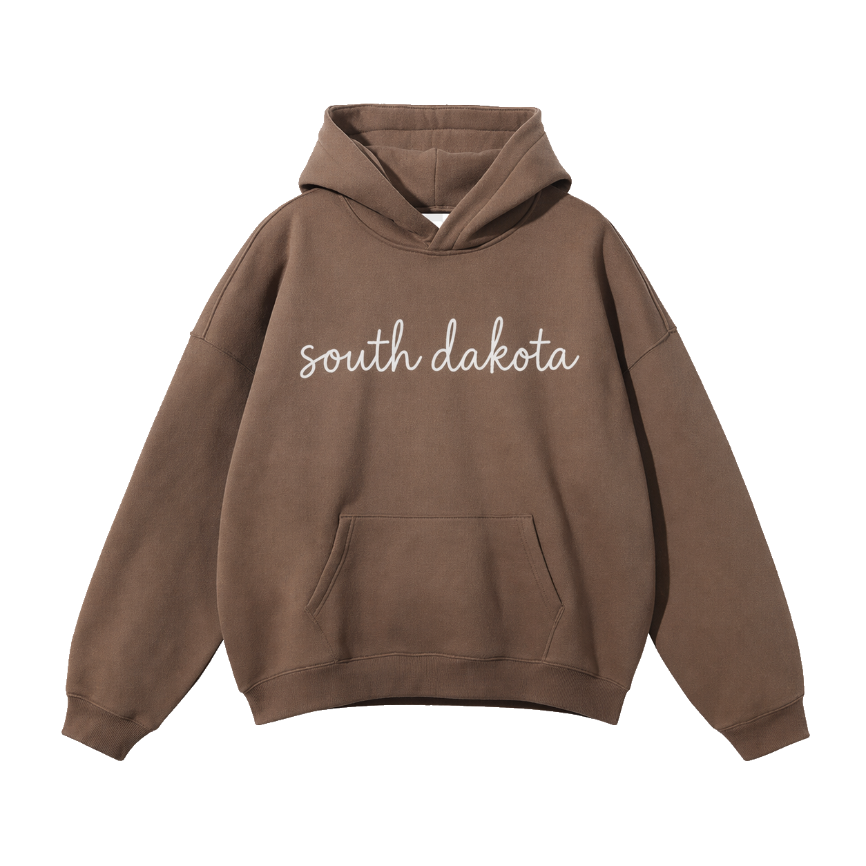 Collection 3 South Dakota Oversize Fleeced Hoodie - Brown front