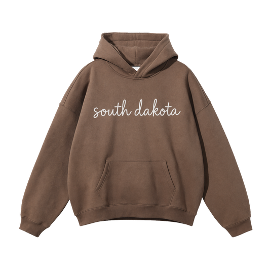 Collection 3 South Dakota Oversize Fleeced Hoodie - Brown front