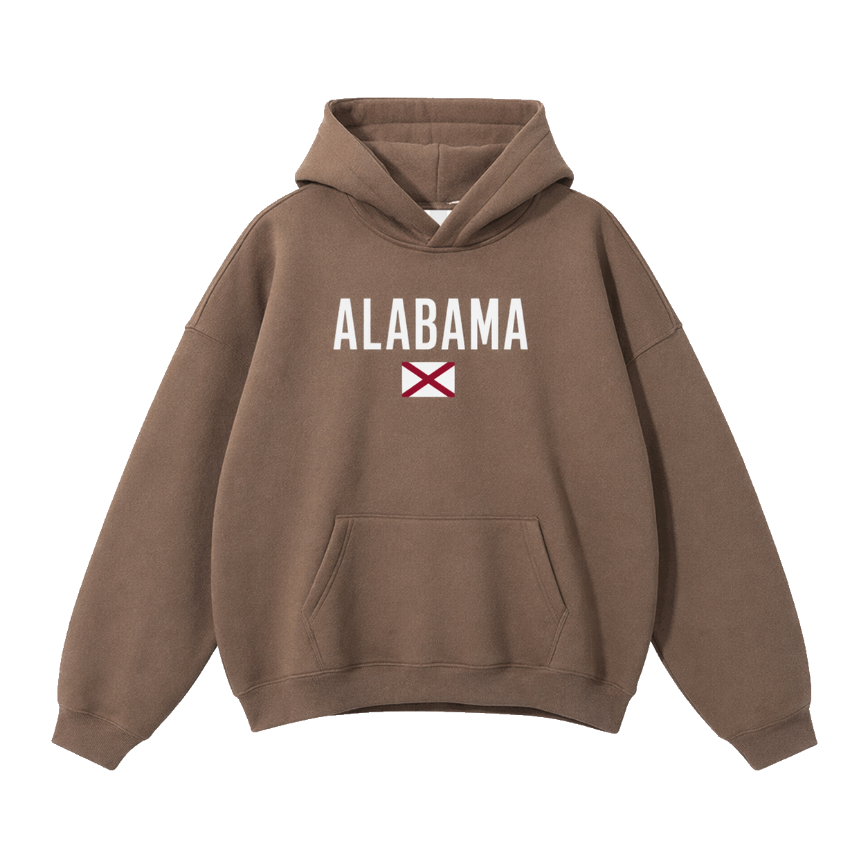 Collection 7 Alabama Oversize Fleeced Hoodie - Brown front