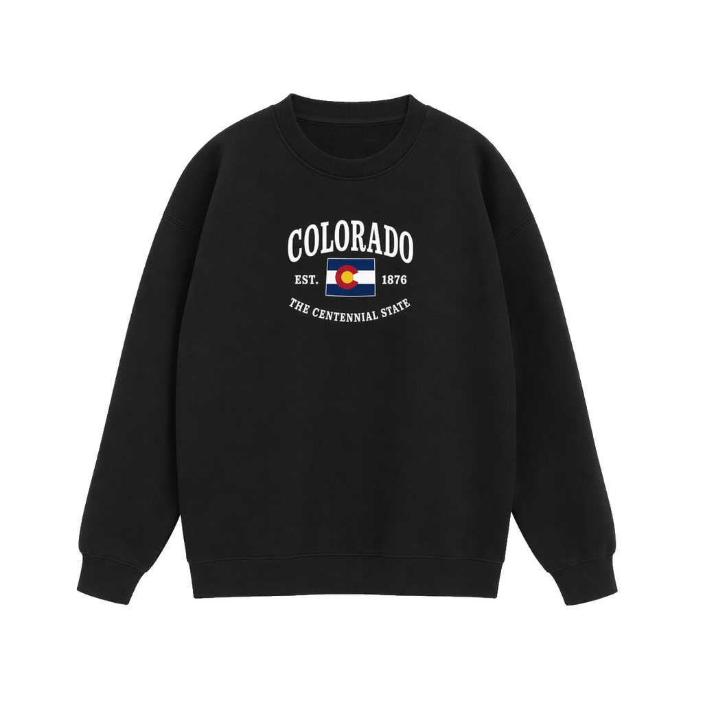 Collection 8 Colorado Essential Heavyweight Crewneck Sweatshirt - Black front