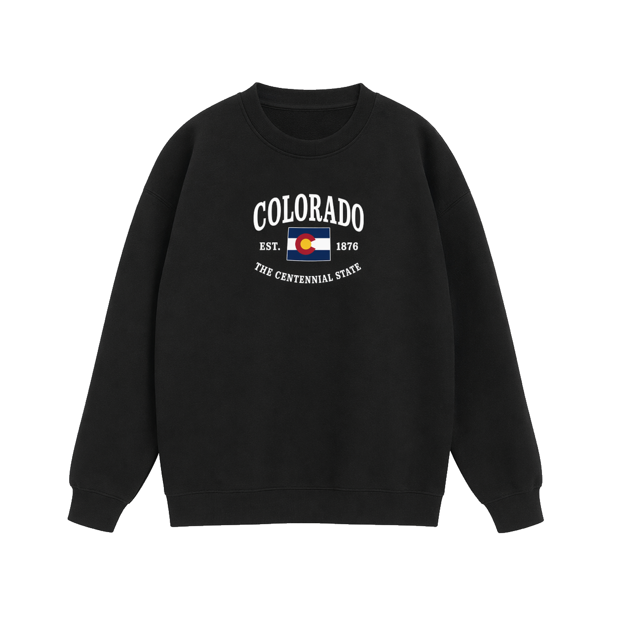 Collection 8 Colorado Essential Heavyweight Crewneck Sweatshirt - Black front