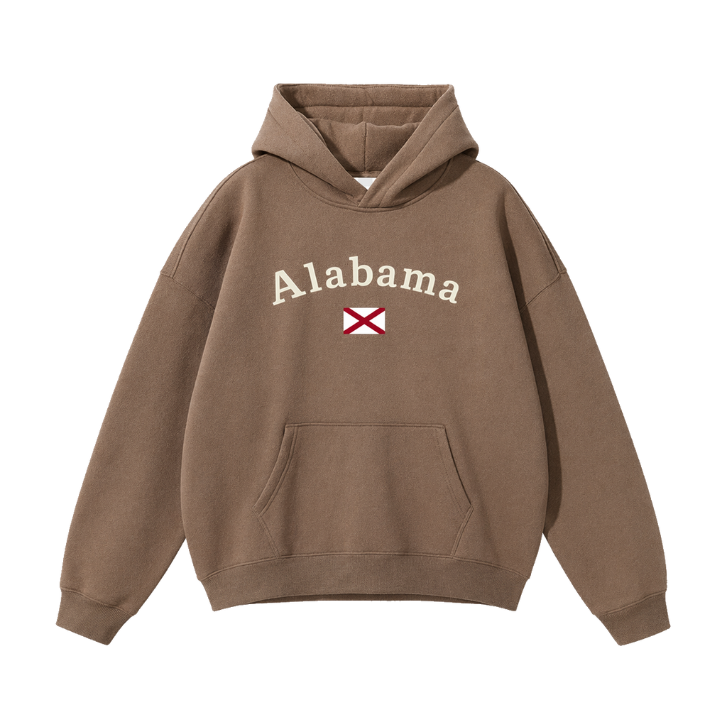 Collection 6 Alabama Oversize Fleeced Hoodie - Brown front