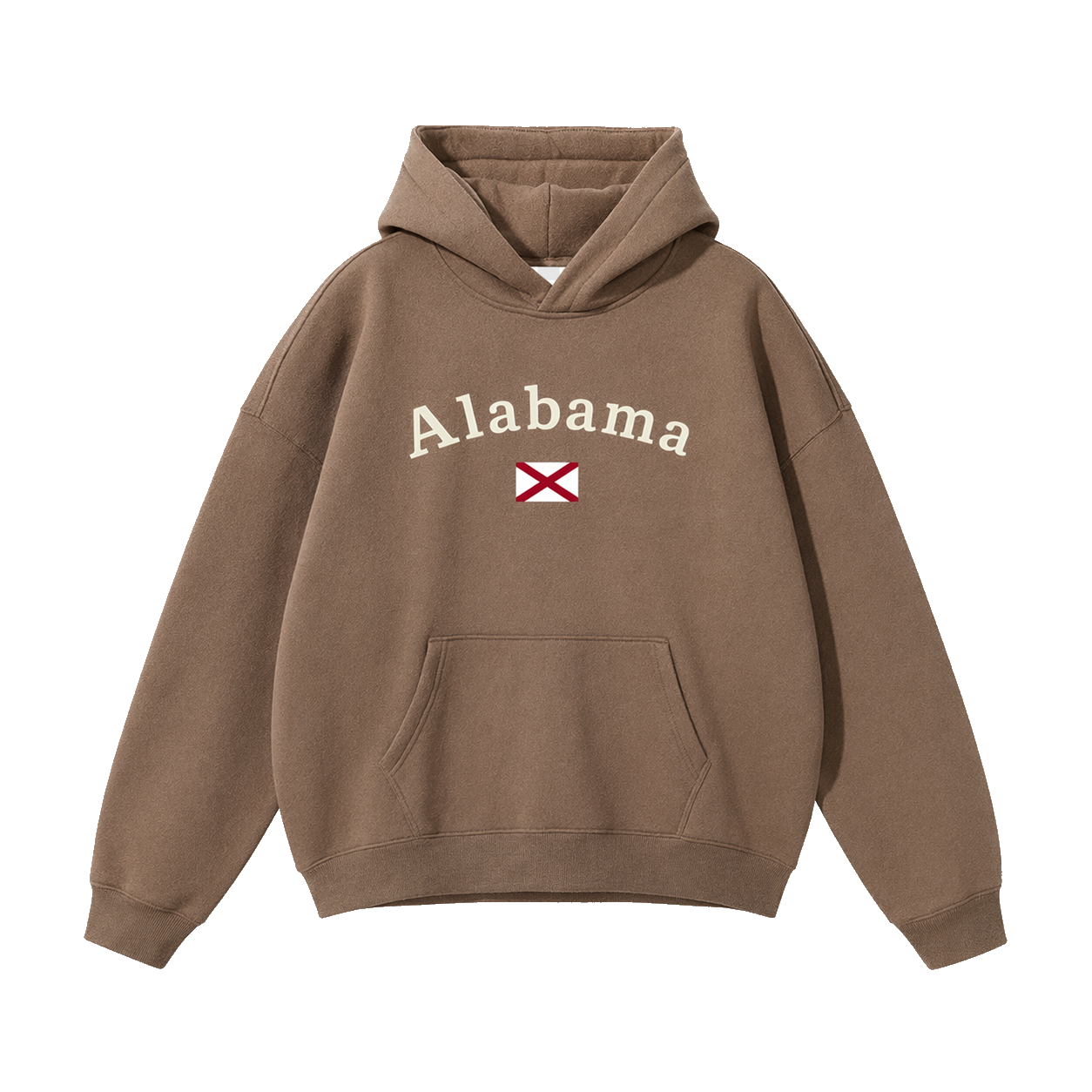 Collection 6 Alabama Oversize Fleeced Hoodie - Brown front