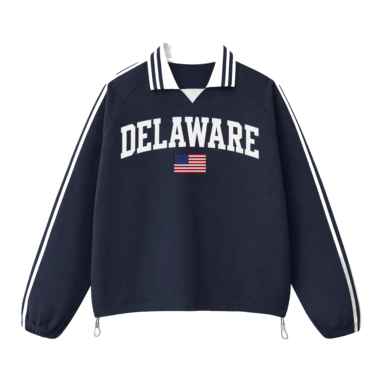 Collection 2 Delaware Contrast Striped Lapel Collar Sweatshirt - Royal Blue front