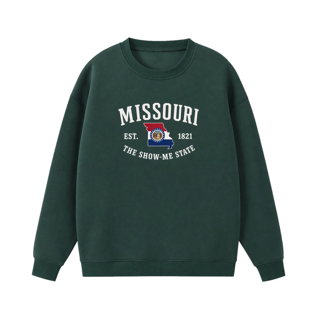 Collection 8 Missouri Essential Heavyweight Crewneck Sweatshirt - Dark Green front