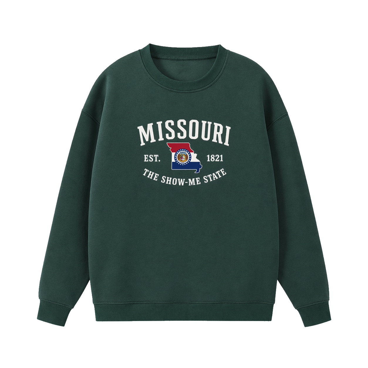 Collection 8 Missouri Essential Heavyweight Crewneck Sweatshirt - Dark Green front