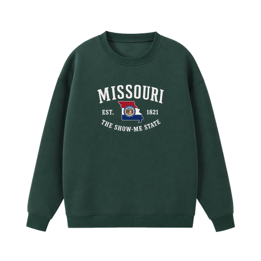 Collection 8 Missouri Essential Heavyweight Crewneck Sweatshirt - Dark Green front