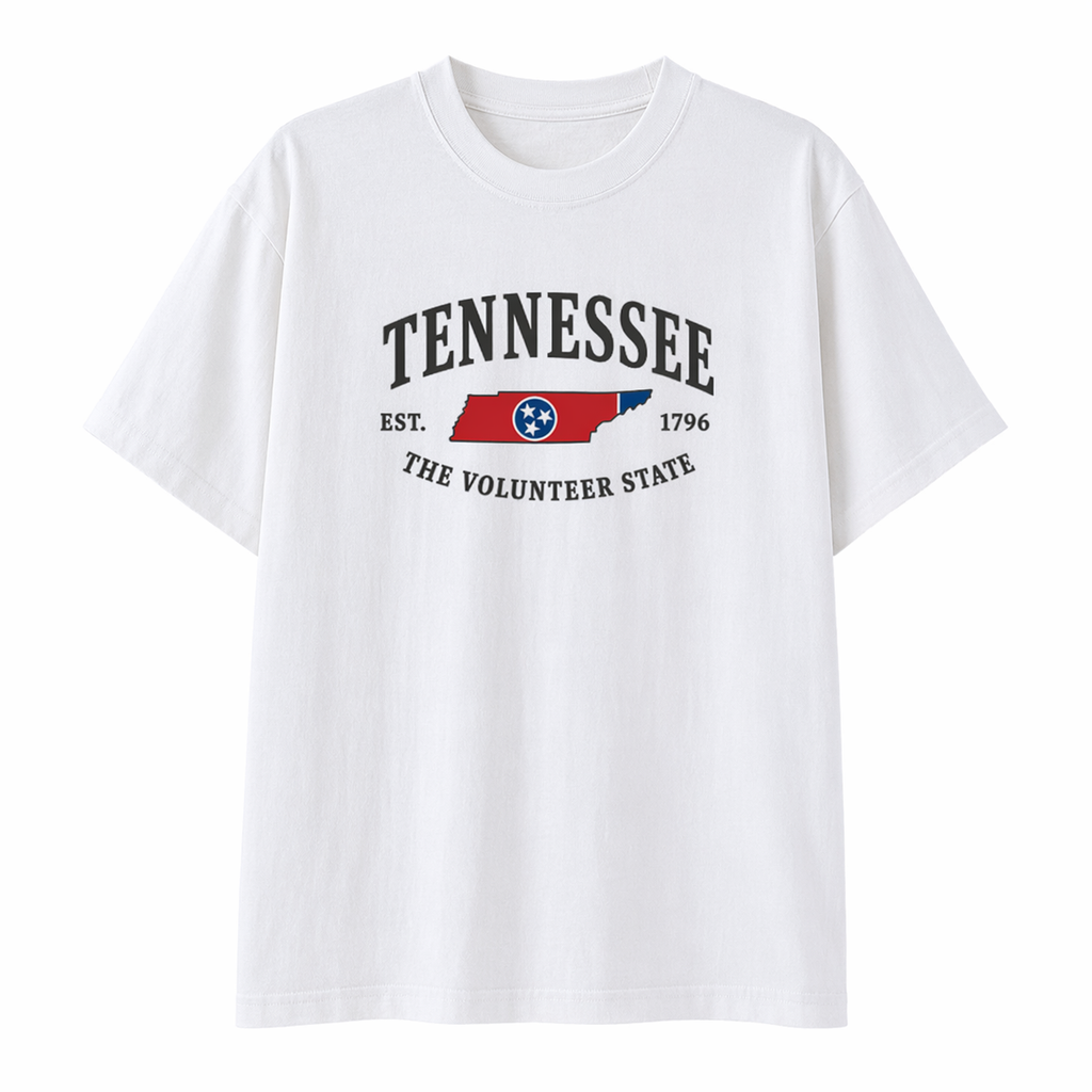 Collection 8 Tennessee Essential Cotton T-Shirt - White front