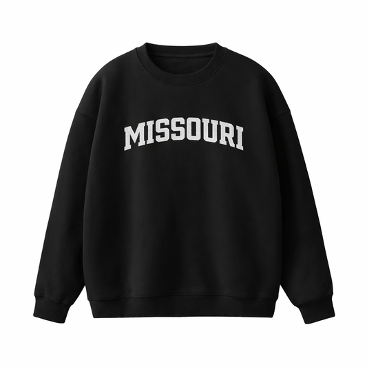 Collection 1 Missouri Essential Heavyweight Crewneck Sweatshirt - Black front