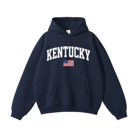 Collection 2 Kentucky Oversize Fleeced Hoodie - Navy Blue front