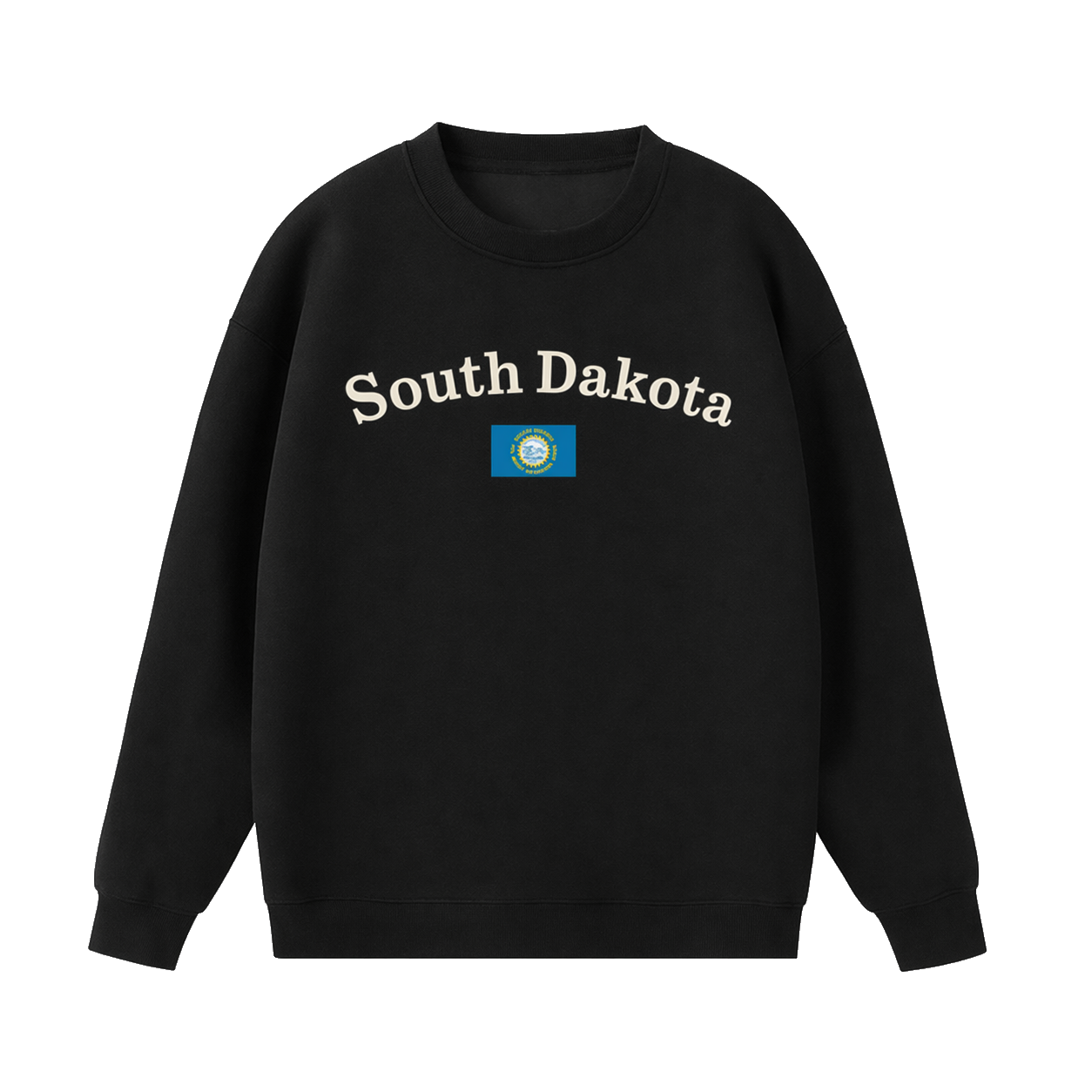 Collection 6 South Dakota Essential Heavyweight Crewneck Sweatshirt - Black front