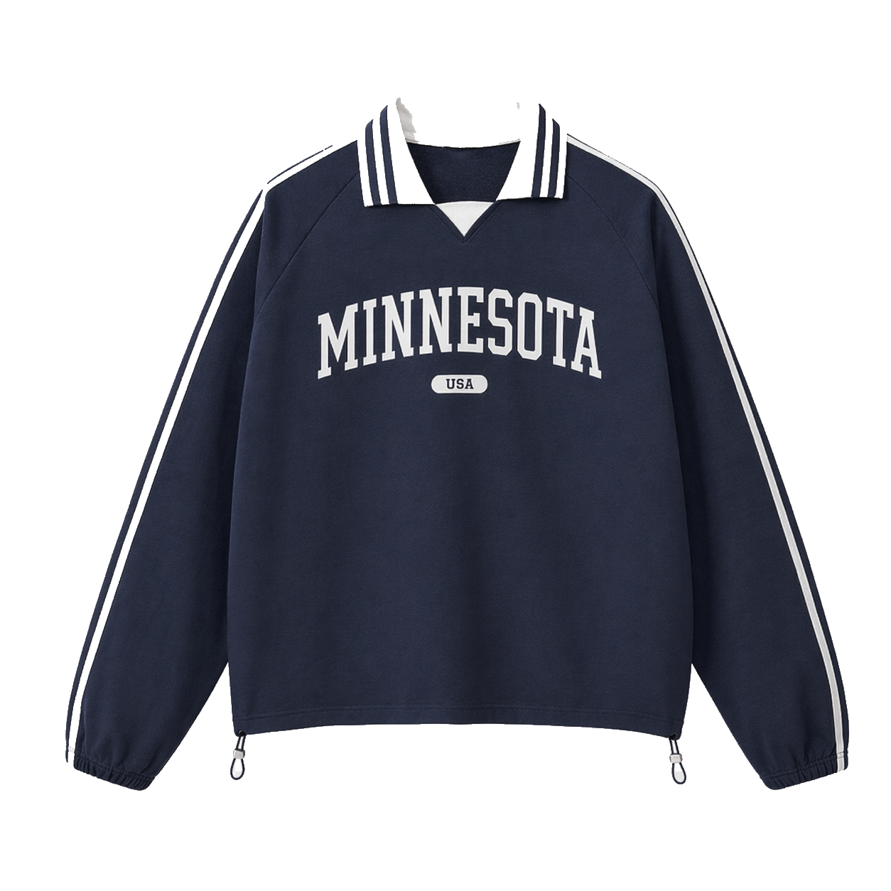 Collection 4 Minnesota Contrast Striped Lapel Collar Sweatshirt - Royal Blue front