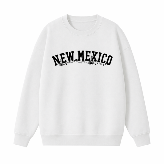Collection 10 New Mexico Essential Heavyweight Crewneck Sweatshirt - White front