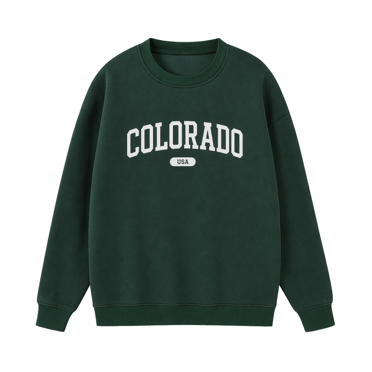 Collection 4 Colorado Essential Heavyweight Crewneck Sweatshirt - Dark Green front