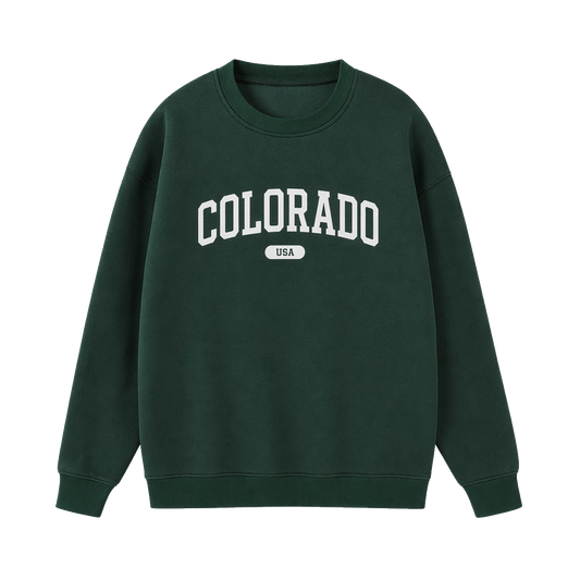 Collection 4 Colorado Essential Heavyweight Crewneck Sweatshirt - Dark Green front