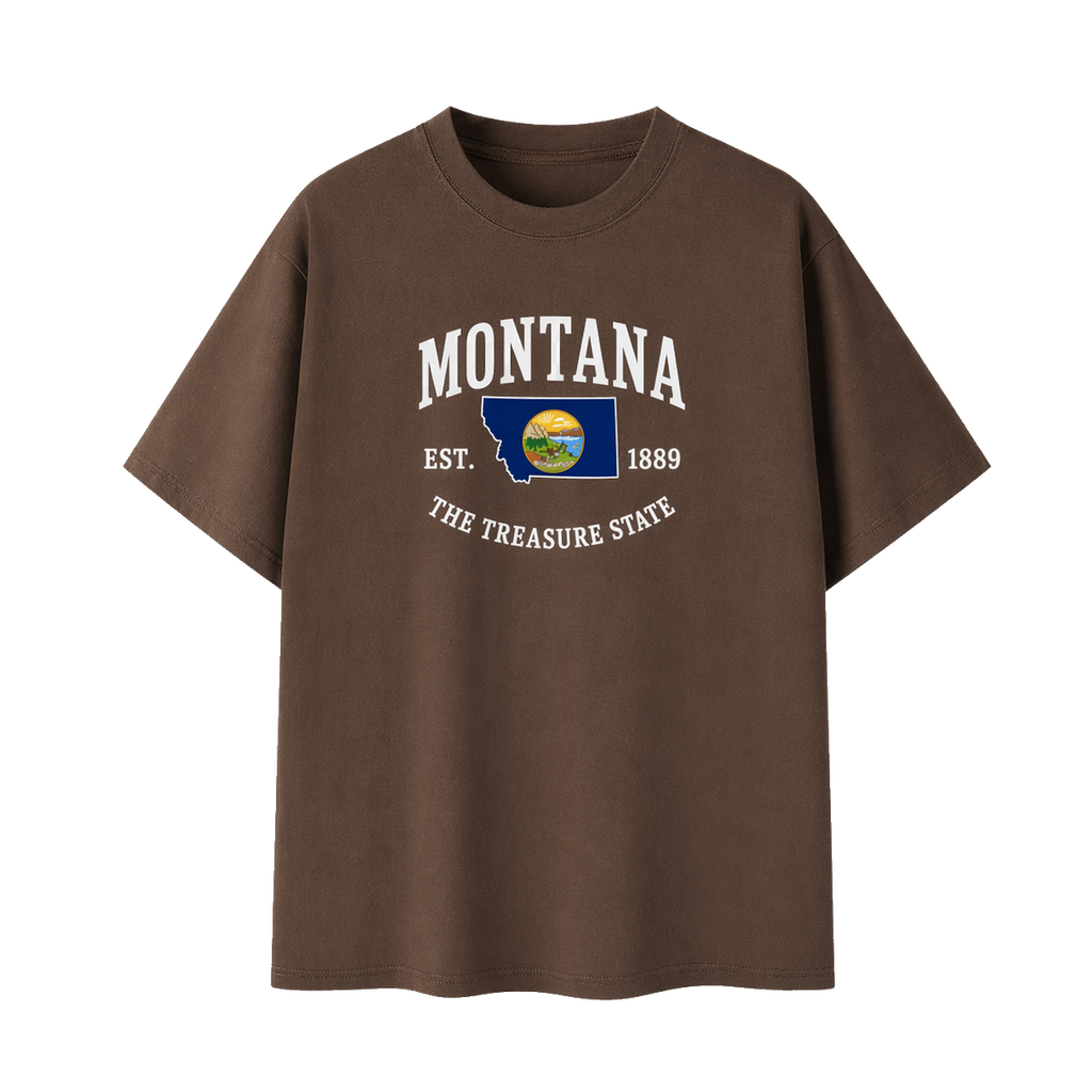 Collection 8 Montana Essential Cotton T-Shirt - Coffee front