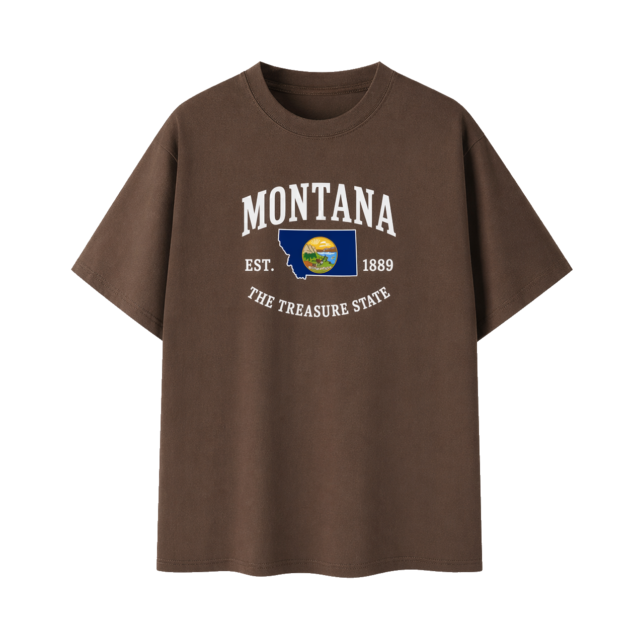 Collection 8 Montana Essential Cotton T-Shirt - Coffee front