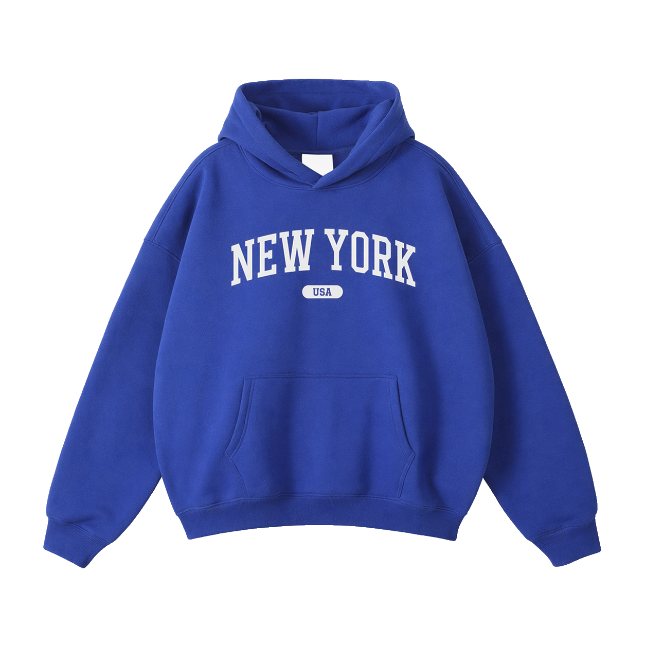 Collection 4 New York Oversize Fleeced Hoodie - Klein Blue front