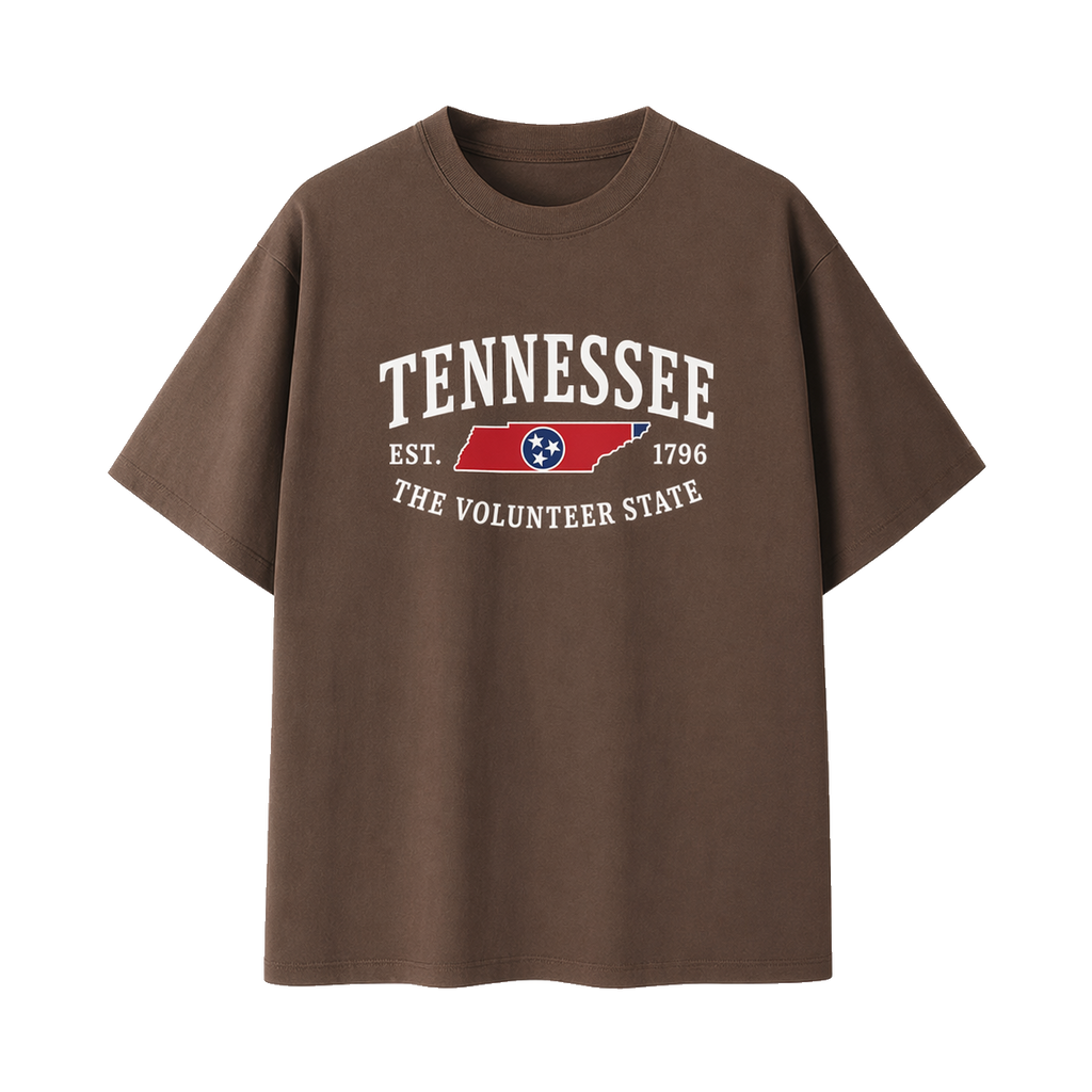 Collection 8 Tennessee Essential Cotton T-Shirt - Coffee front