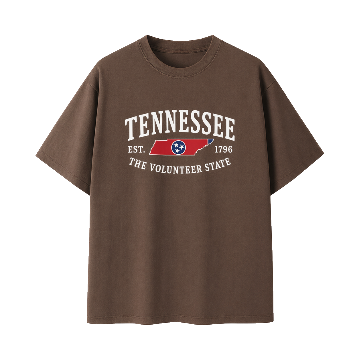 Collection 8 Tennessee Essential Cotton T-Shirt - Coffee front