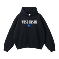 Collection 7 Wisconsin Oversize Fleeced Hoodie - Black front