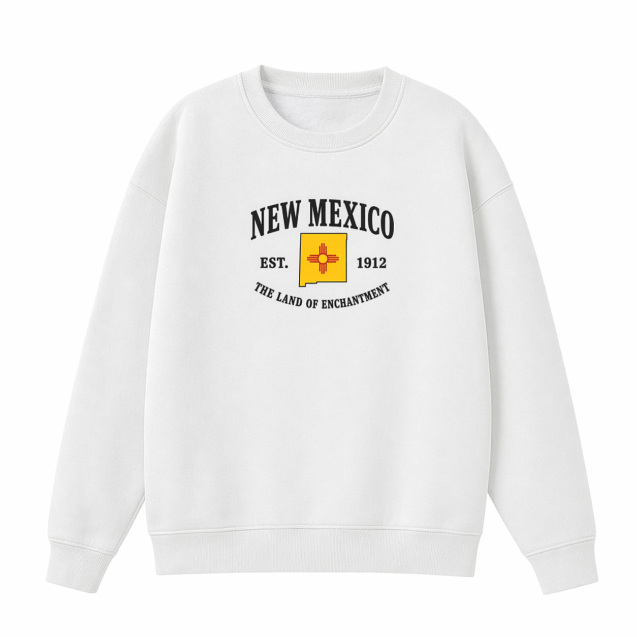 Collection 8 New Mexico Essential Heavyweight Crewneck Sweatshirt - White front
