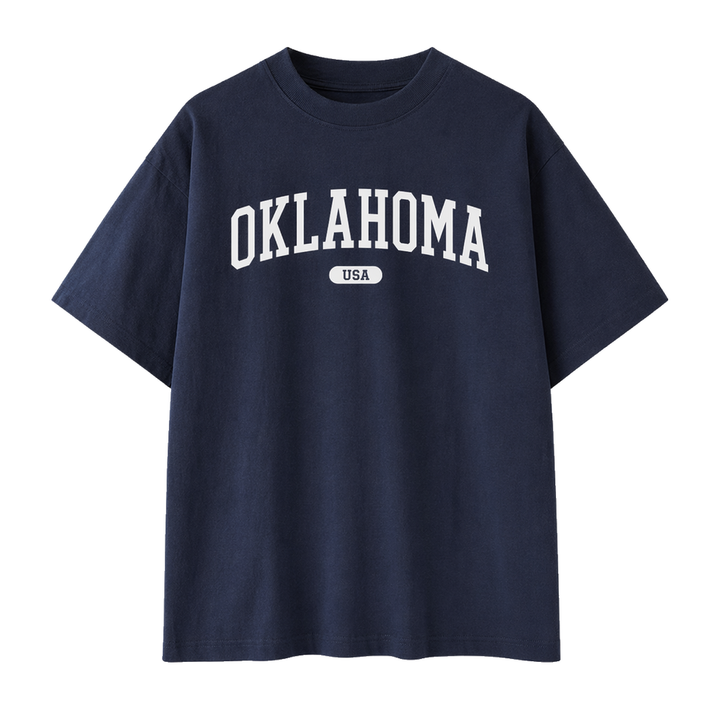 Collection 4 Oklahoma Essential Cotton T-Shirt - Navy Blue front