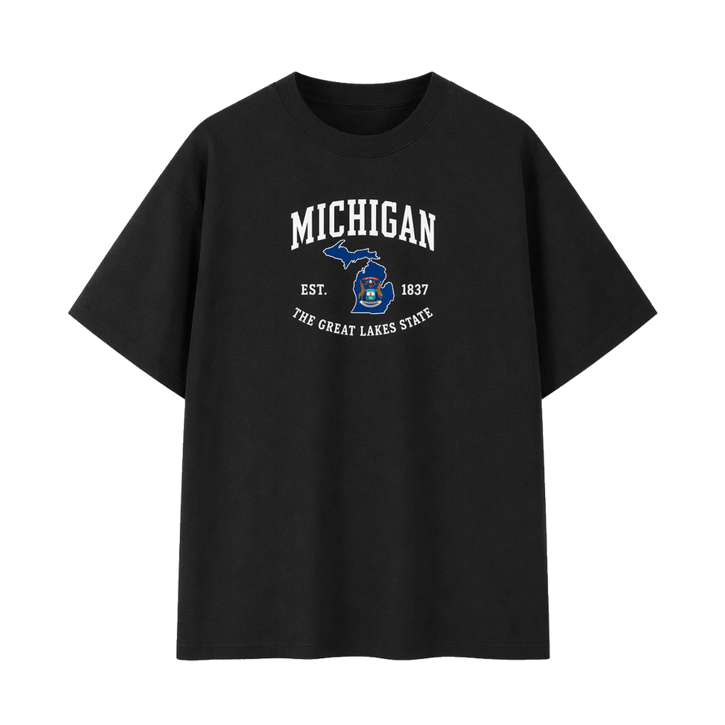 Collection 8 Michigan Essential Cotton T-Shirt - Black front