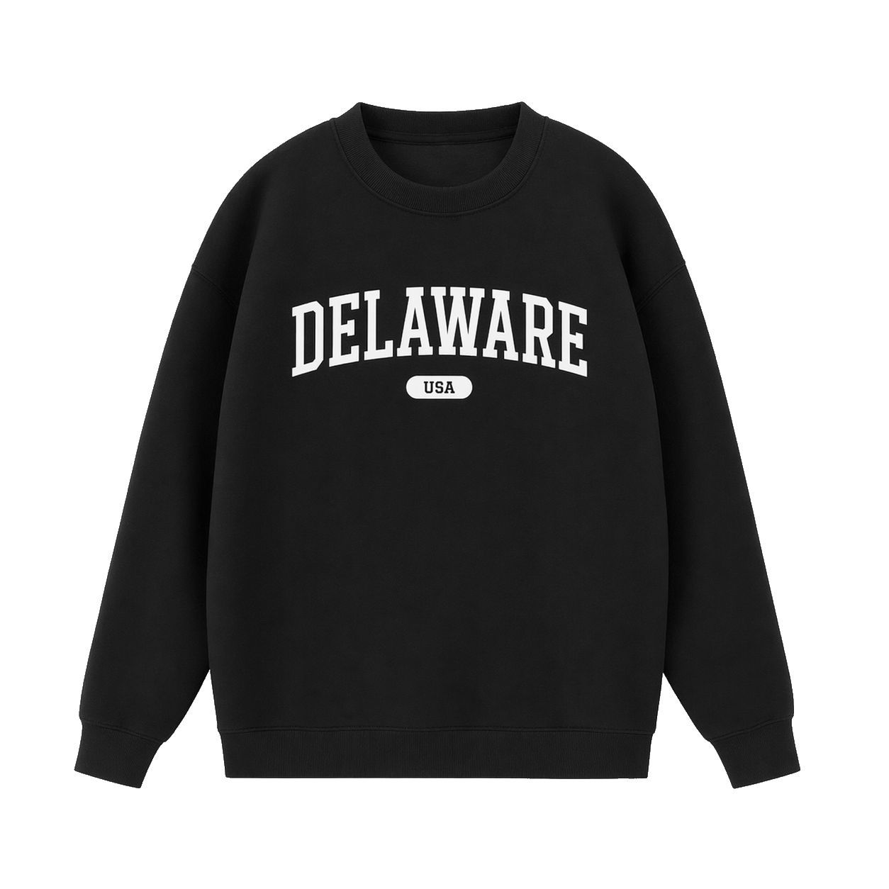 Collection 4 Delaware Essential Heavyweight Crewneck Sweatshirt - Black front