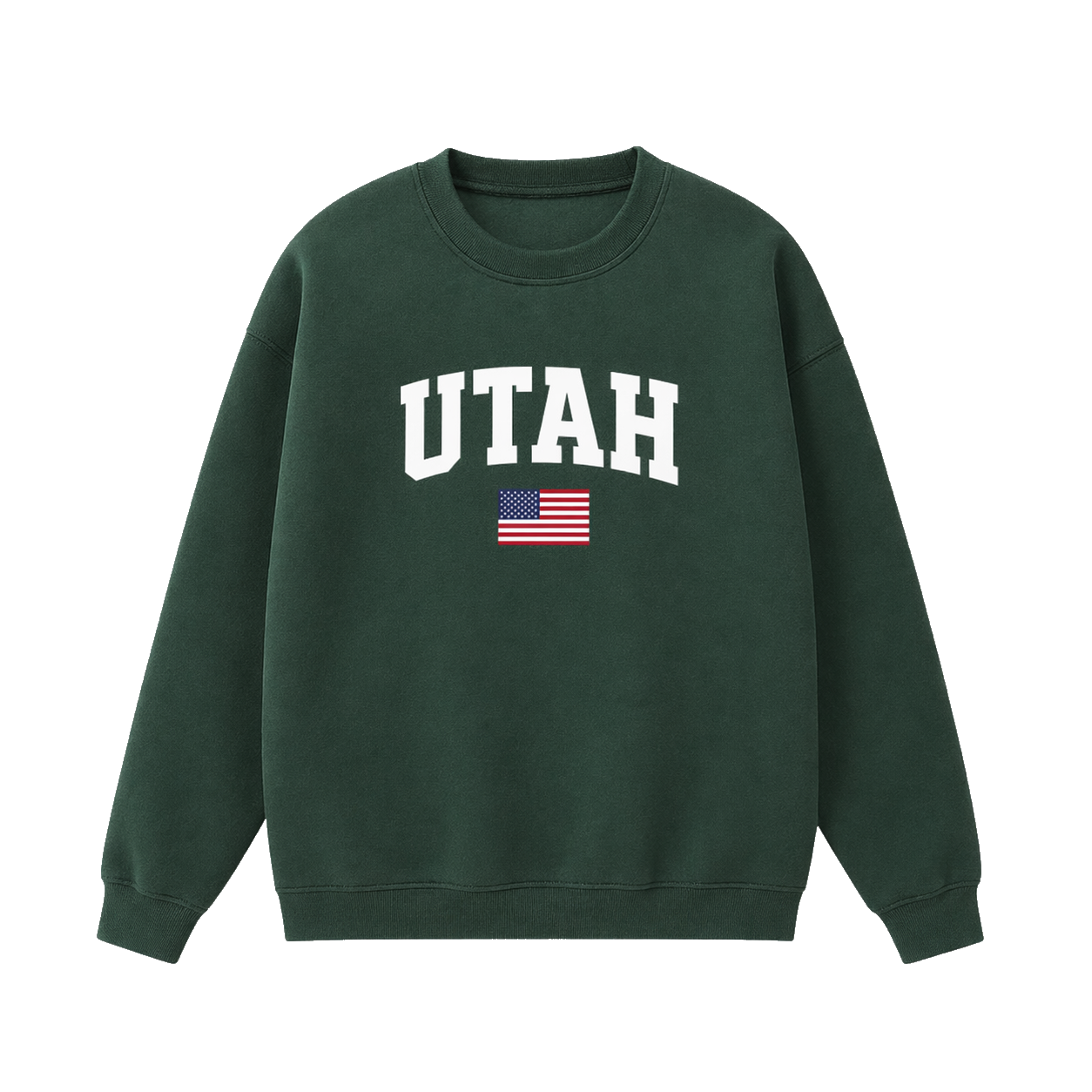 Collection 2 Utah Essential Heavyweight Crewneck Sweatshirt - Dark Green front