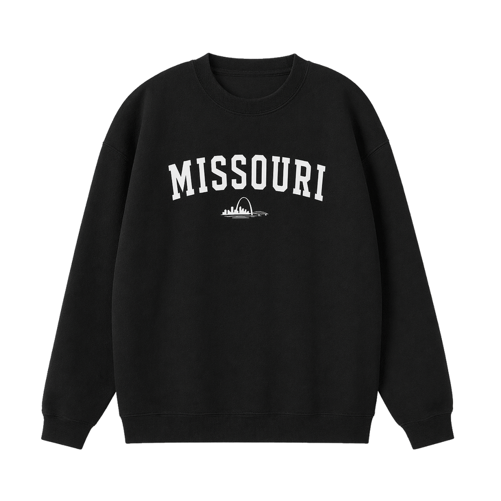 Collection 9 Missouri Essential Heavyweight Crewneck Sweatshirt - Black front