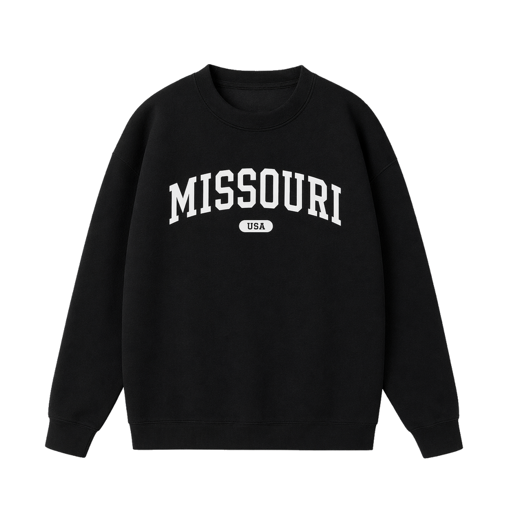 Collection 4 Missouri Essential Heavyweight Crewneck Sweatshirt - Black front